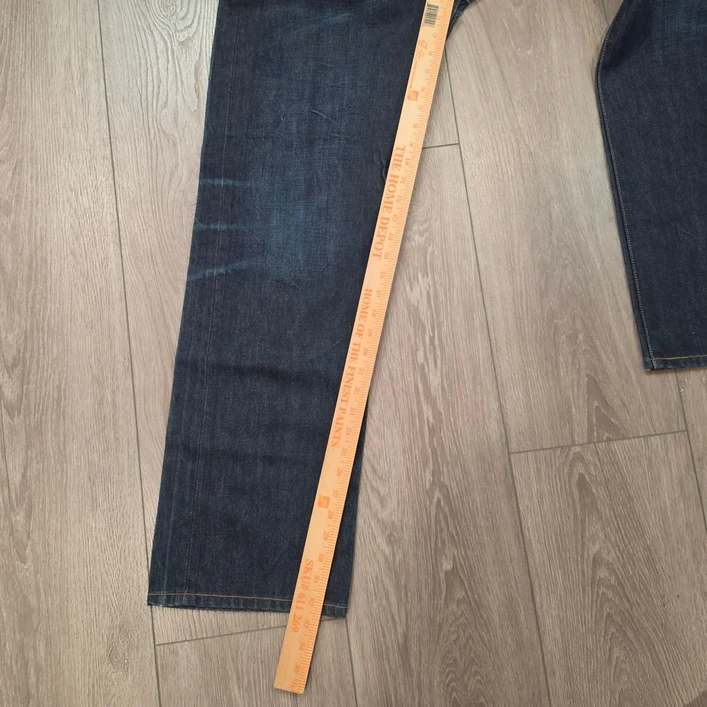 Levis 501 J. Crew Mens Dark Wash Straight Leg Button Fly Jeans 36x32 Indigo